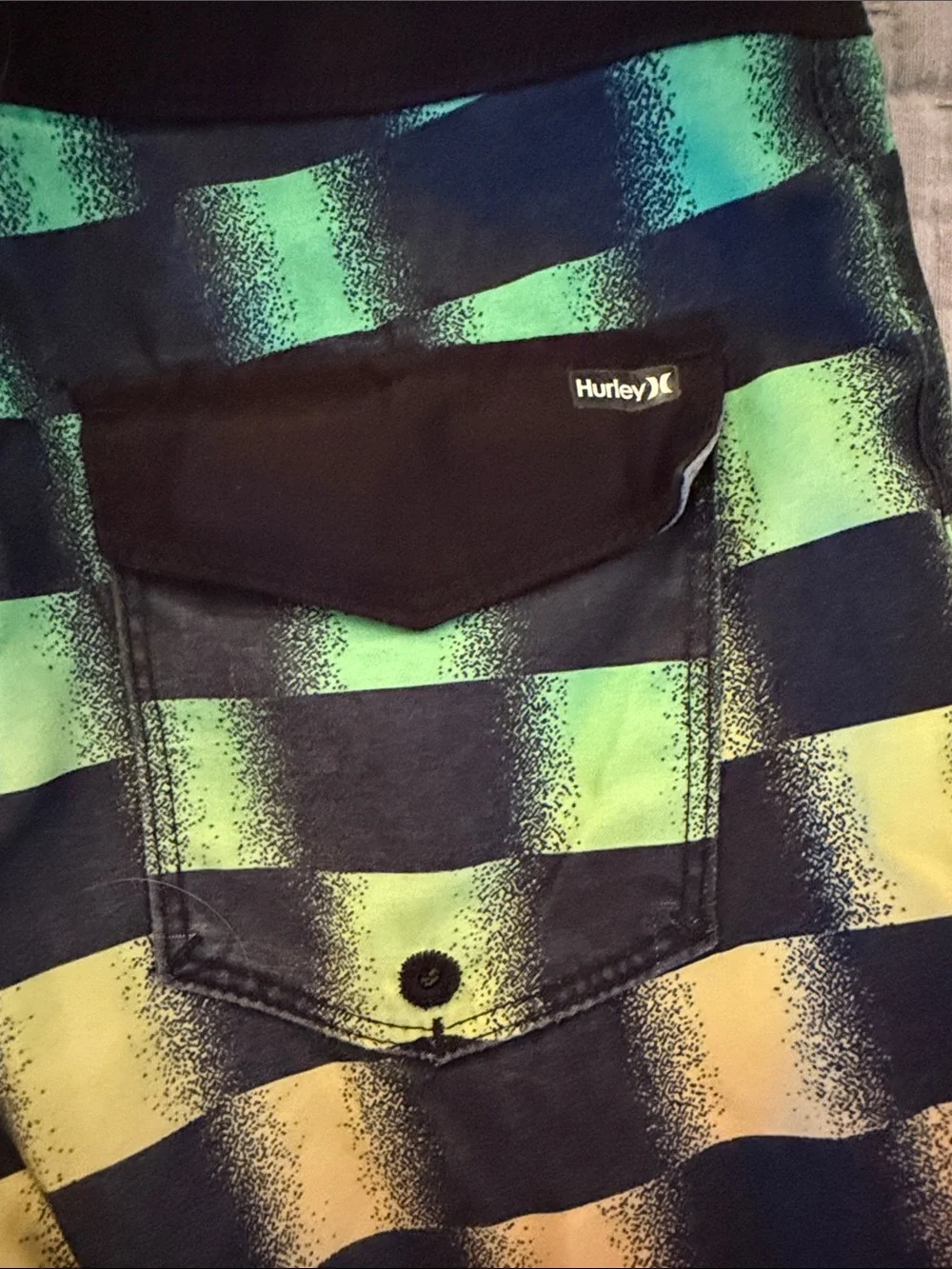 Hurley Black Rainbow Gradient Checkerboard Boardshorts
